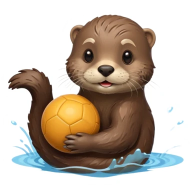 otter with ball and water sticker