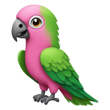 A green and pink parrot sticker