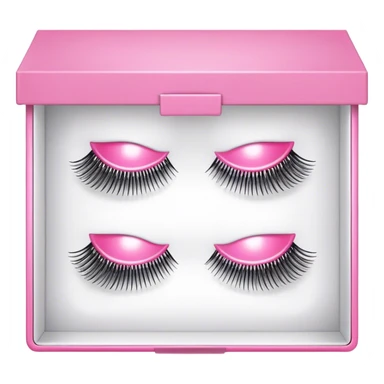 ioni false lashes in a box packaging pink sticker