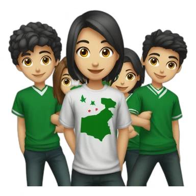 Algerian student club of 7 members (3 boys and 4 girls) with dark green shirt sticker
