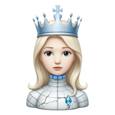 hacker chess piece white queen with climate change theme sticker