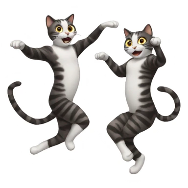 2 cats dancing sticker