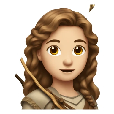 Susan a girl with long brown hair from Narnia with a bow and arrow sticker