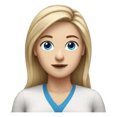 woman teacher with blue eyes and dark blonde not very long hair sticker