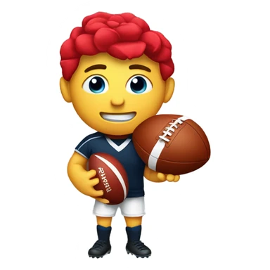 Red rose carrying rugby ball  sticker