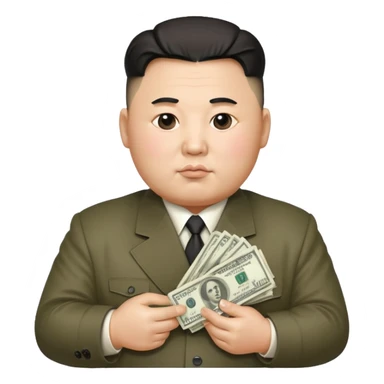 kim jong un holding money sticker