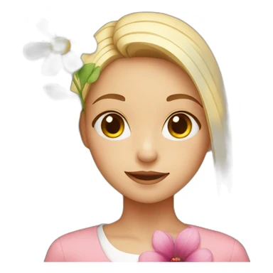 Girl with a flower sticker