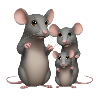 a rat family of 4 sticker