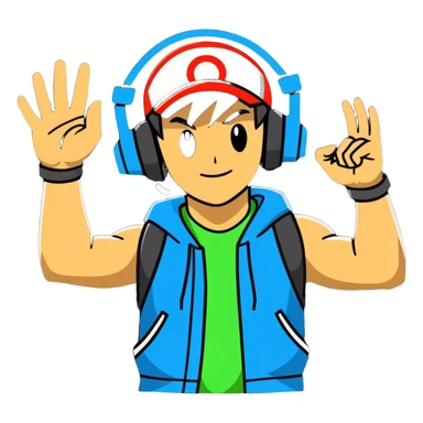 Hot handsomeb muscular 6ft tall ash ketchum being a  dj and his music is on fire while face to face with a dude sticker