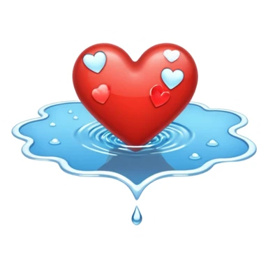 Heart shaped puddle sticker