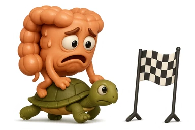  EMOJI STILE IPHONE 3D DI UN INTESTINO CON ESPRESSIONE ANGOSCIATA CHE CAMMINA SUL GUSCIO DI UNA TARTARUGA IN ATTESA ESTENUANTE DI RAGGIUNGERE UN TRAGUARDO POCO PIù AVANTI, SULLA LORO DESTRA. IL TRAGUARDO è UNA BANDIERA A DUE PIEDI CON FASCIA A SCACCHI BIANCHI E NERI. iperrealistico 4k sticker