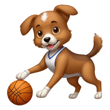 Dog playing basketball sticker