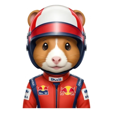 guinea pig in a Red Bull racing suit sticker