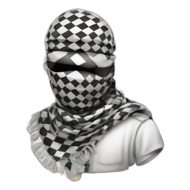 Keffiyeh on plaestine map white and black emoji sticker