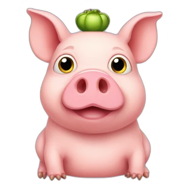 Pig mixed with frog sticker