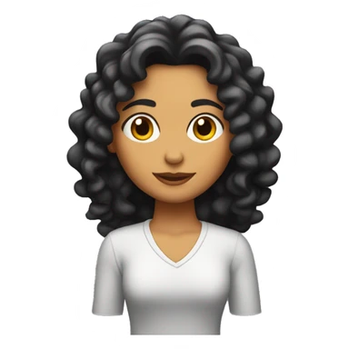 Chica morena con pelo rizado sticker