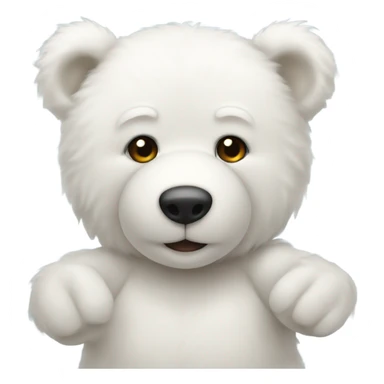 white teddy bear with a boe sticker