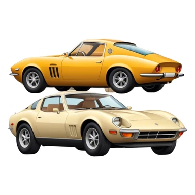 Collage emoji symbolizing a passion for cars: a sleek sports car, a vintage classic car, and an off-road SUV. The background features a cozy garage with tools, car posters, and warm lighting, emphasizing a home hobby atmosphere. Transparent background. sticker