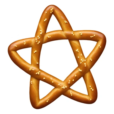 Pretzel in shape of star sticker
