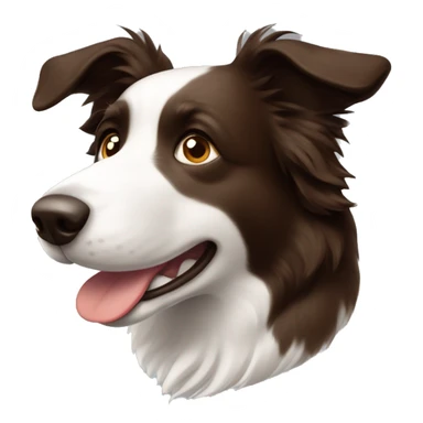 un perro de raza Border Collie, cholate y blanco sticker