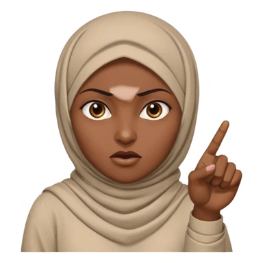 злая черная женщина мусульманка указывает на человека слева sticker