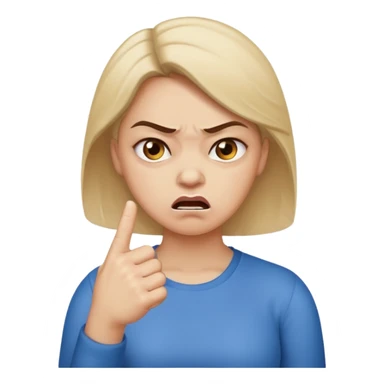 An angry lady with her finger up saying “Don’t PMO” sticker