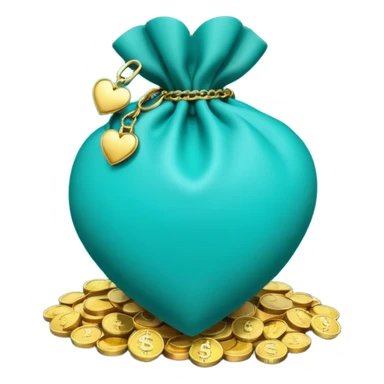 Teal heart with money bag sticker