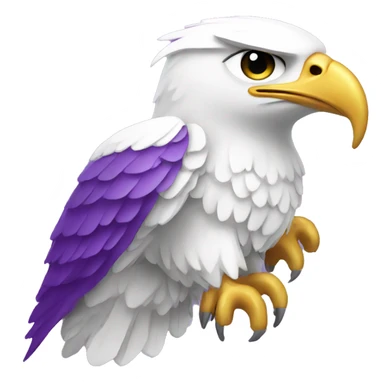 white hawk with gold and purple sticker