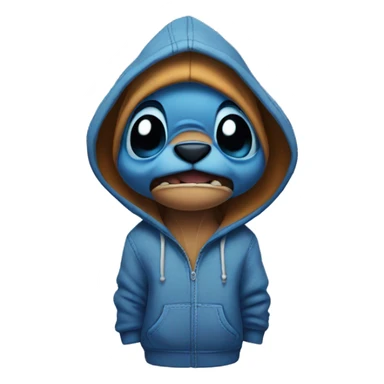 Stitch wearing a hoodie  sticker