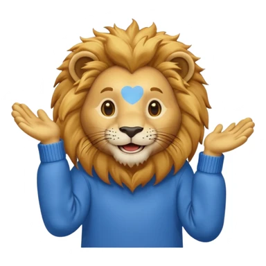 lion wearing blue jumper sticker
