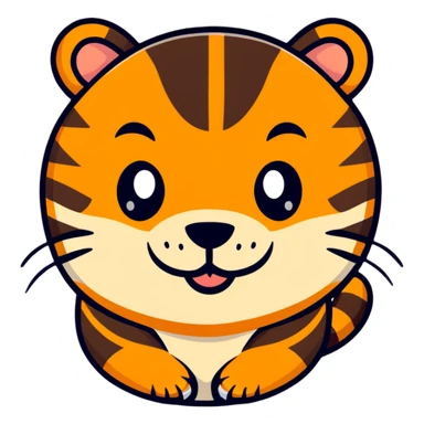 happy tiger face sticker