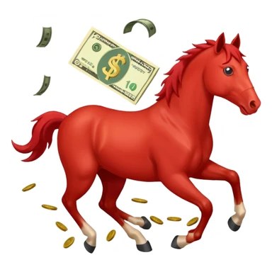 red horse agressive running money sticker
