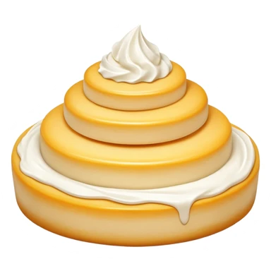 cream cheese, smooth white mound or swirl, thick silky texture, soft peaks, mild sheen, clean finish, fresh and pure, optional small container, no toppings, herbs, tools, or faces, clean 3D rendering, soft shadows, transparent background, emoji scale sticker
