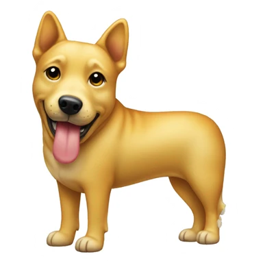 Emoji with a yellow bone dog treat in its mouth sticker