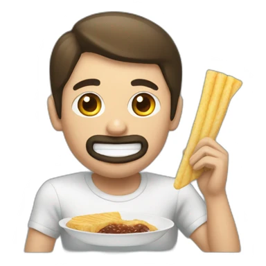 Persona comiendo palitos de pan sticker