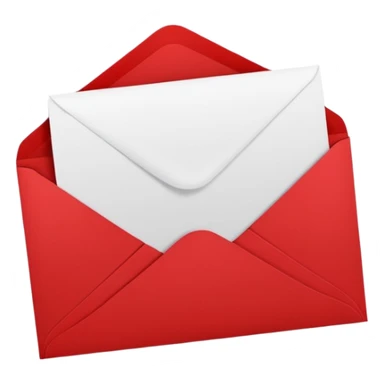 red greeting card with envelope sticker