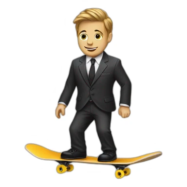skateboar, ollie, in suit sticker