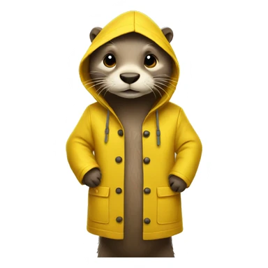 Otter wearing a yellow raincoat  sticker