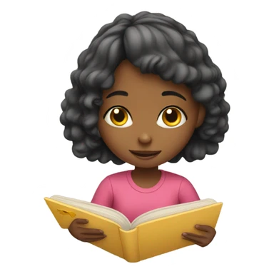 cute girl reading sticker
