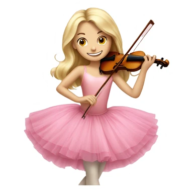 blonde ballet girl pink tutu long hair playing violin sticker