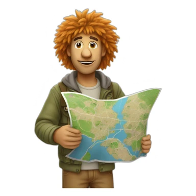 fraggle software engineer holding a big map sticker