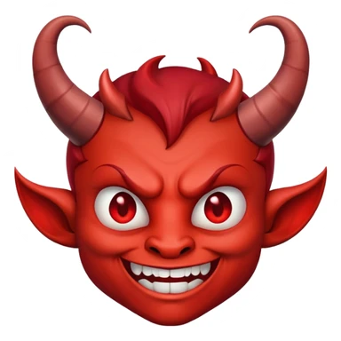 mischievous face with devil horns and smirk sticker