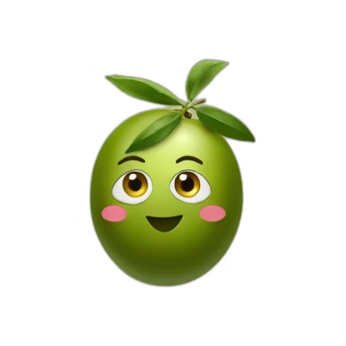 an olive on top of an olive sticker