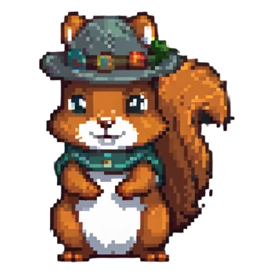squirrel wearing a hat sticker