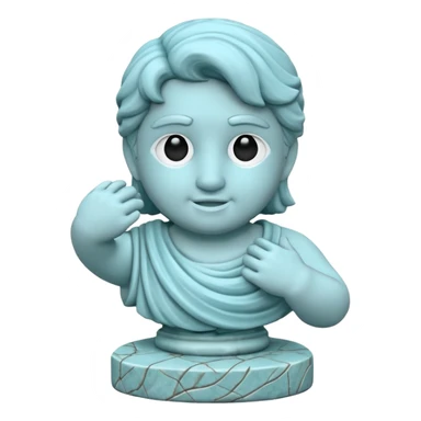 escultura griega asombrada color cian sticker