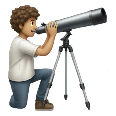 Guy looking at the sky with a telescope  sticker