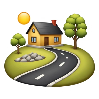 small road with home sticker