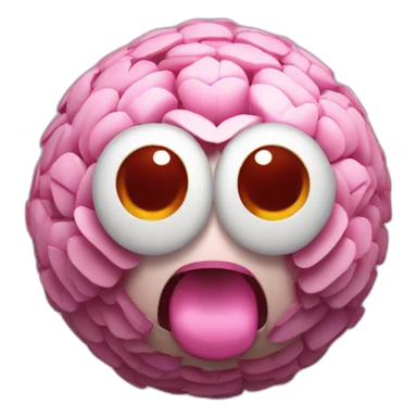 3d sphere with a cartoon thinking peony Spider skin texture with thoughtful eyes sticker