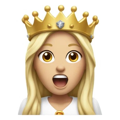 Heidi with crown screaming angrily  sticker