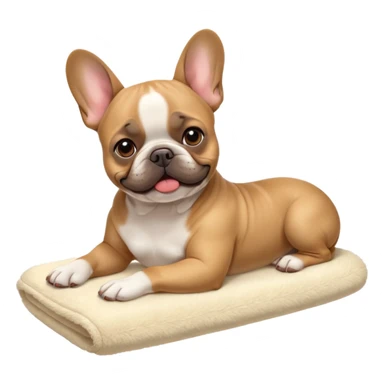 french buldog getting massage sticker